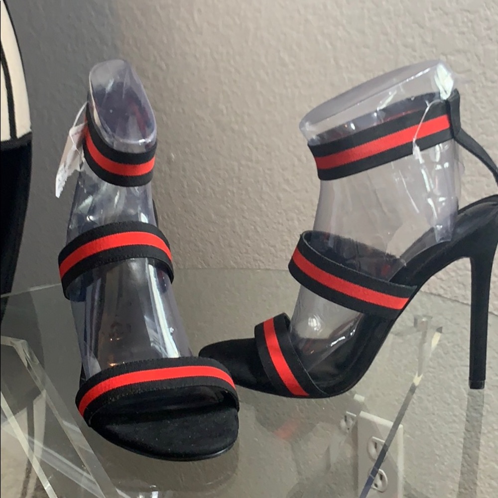 Sexy black red sandals
